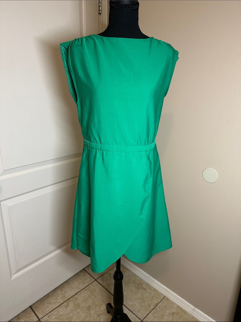 H&M Emerald Green Sleeveless Wrap-Front Dress